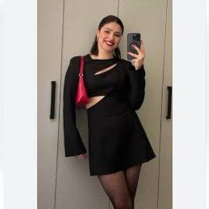 ZARA CUT OUT CREPE MINI DRESS